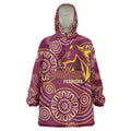 Brisbane Rugby NRL Custom Indigenous Wearable Blanket Hoodie The Mighty Broncos - Aussie Hoodie