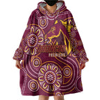 Brisbane Rugby NRL Custom Indigenous Wearable Blanket Hoodie The Mighty Broncos - Aussie Hoodie