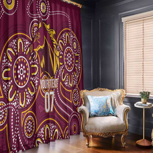 Brisbane Rugby NRL Custom Indigenous Window Curtain The Mighty Broncos - Aussie Hoodie
