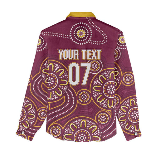 Brisbane Rugby NRL Custom Indigenous Women Casual Shirt The Mighty Broncos - Aussie Hoodie