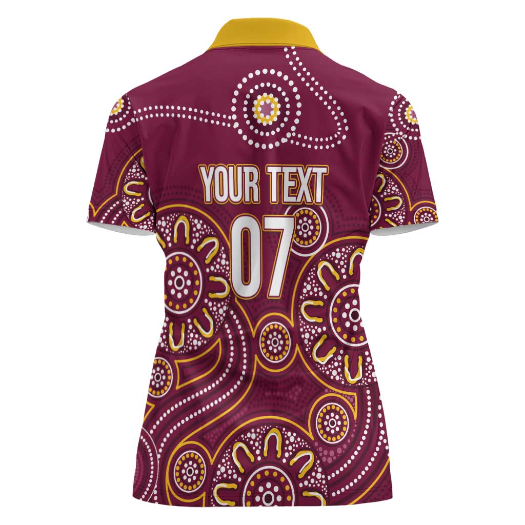 Brisbane Rugby NRL Custom Indigenous Women Polo Shirt The Mighty Broncos - Aussie Hoodie