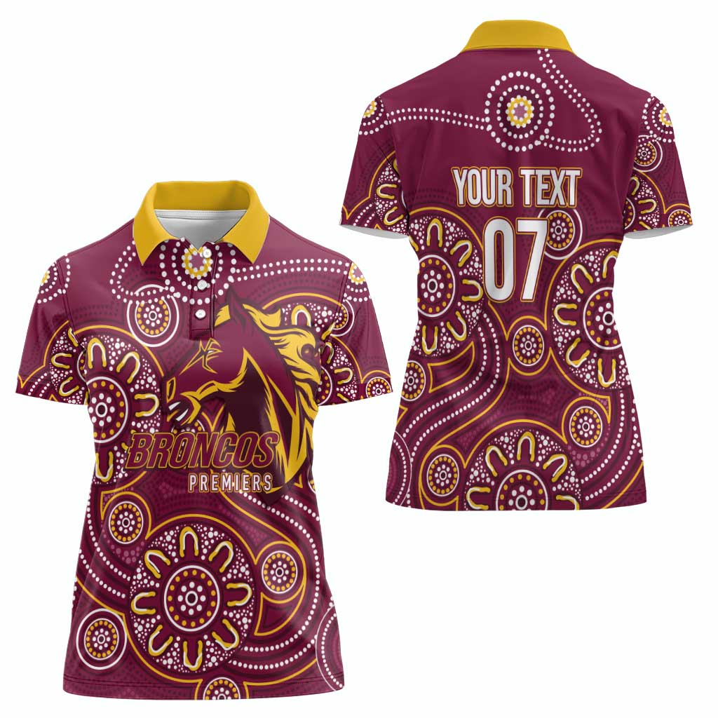 Brisbane Rugby NRL Custom Indigenous Women Polo Shirt The Mighty Broncos - Aussie Hoodie