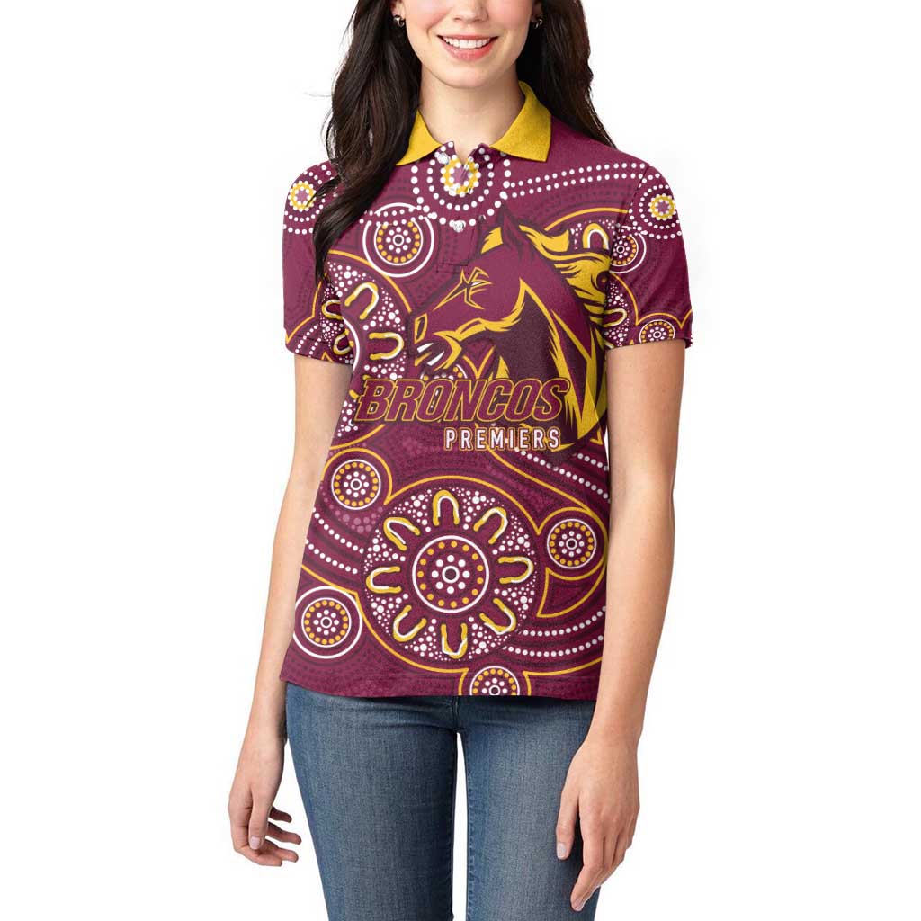 Brisbane Rugby NRL Custom Indigenous Women Polo Shirt The Mighty Broncos - Aussie Hoodie