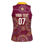 Brisbane Rugby NRL Custom Indigenous Women Sleeveless Polo Shirt The Mighty Broncos - Aussie Hoodie