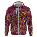 Brisbane Rugby NRL Custom Indigenous Zip Hoodie The Mighty Broncos - Aussie Hoodie