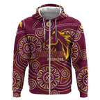 Brisbane Rugby NRL Custom Indigenous Zip Hoodie The Mighty Broncos - Aussie Hoodie