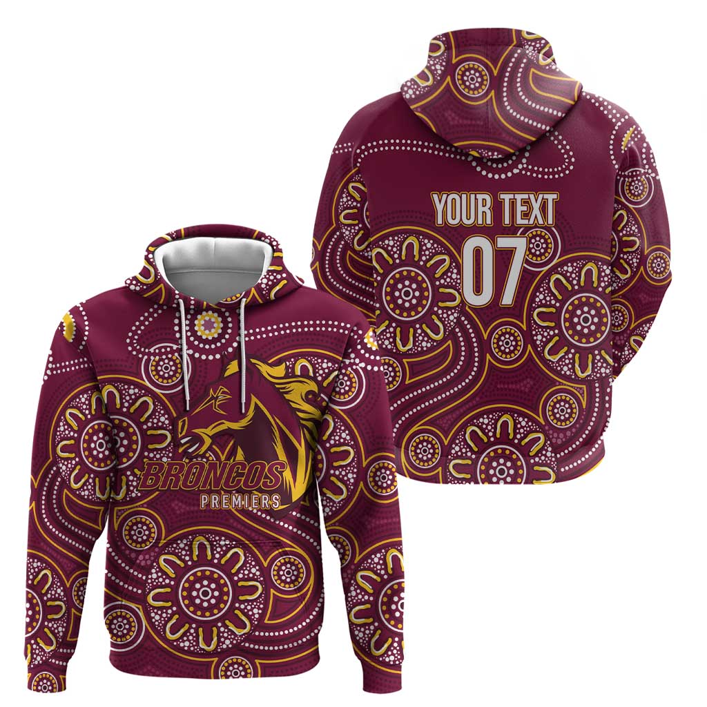Brisbane Rugby NRL Custom Indigenous Zip Hoodie The Mighty Broncos - Aussie Hoodie