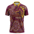 Brisbane Rugby NRL Custom Indigenous Zipper Polo Shirt The Mighty Broncos - Aussie Hoodie