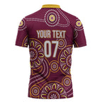 Brisbane Rugby NRL Custom Indigenous Zipper Polo Shirt The Mighty Broncos - Aussie Hoodie