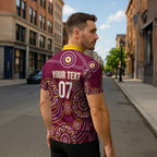 Brisbane Rugby NRL Custom Indigenous Zipper Polo Shirt The Mighty Broncos - Aussie Hoodie