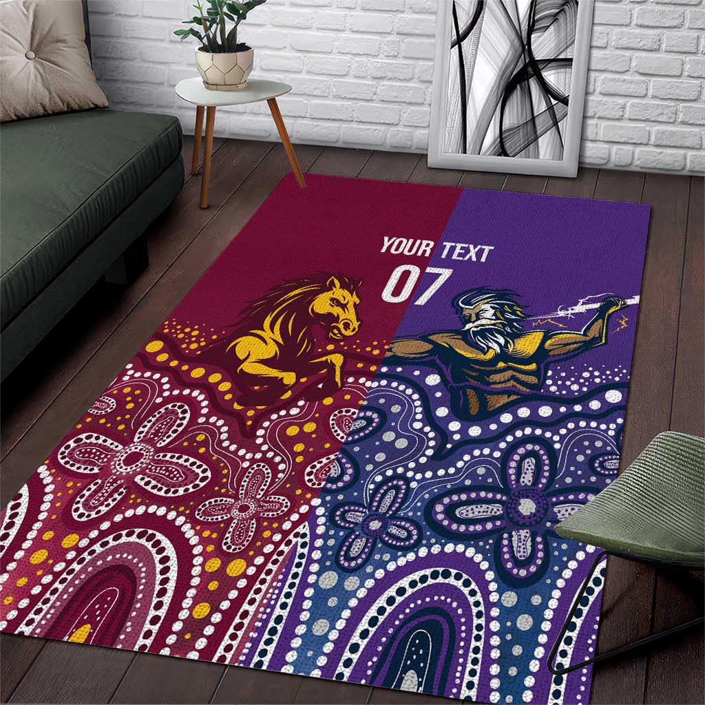 Broncos Vs Storm Rugby NRL Custom Indigenous Area Rug Fight To The Last - Aussie Hoodie
