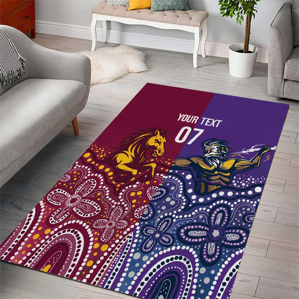 Broncos Vs Storm Rugby NRL Custom Indigenous Area Rug Fight To The Last - Aussie Hoodie