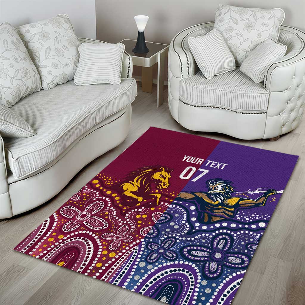 Broncos Vs Storm Rugby NRL Custom Indigenous Area Rug Fight To The Last - Aussie Hoodie