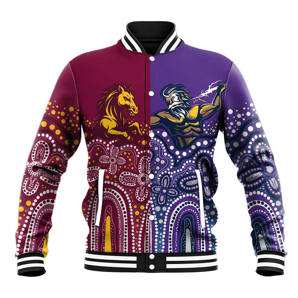 Broncos Vs Storm Rugby NRL Custom Indigenous Baseball Jacket Fight To The Last - Aussie Hoodie