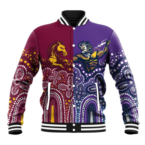 Broncos Vs Storm Rugby NRL Custom Indigenous Baseball Jacket Fight To The Last - Aussie Hoodie