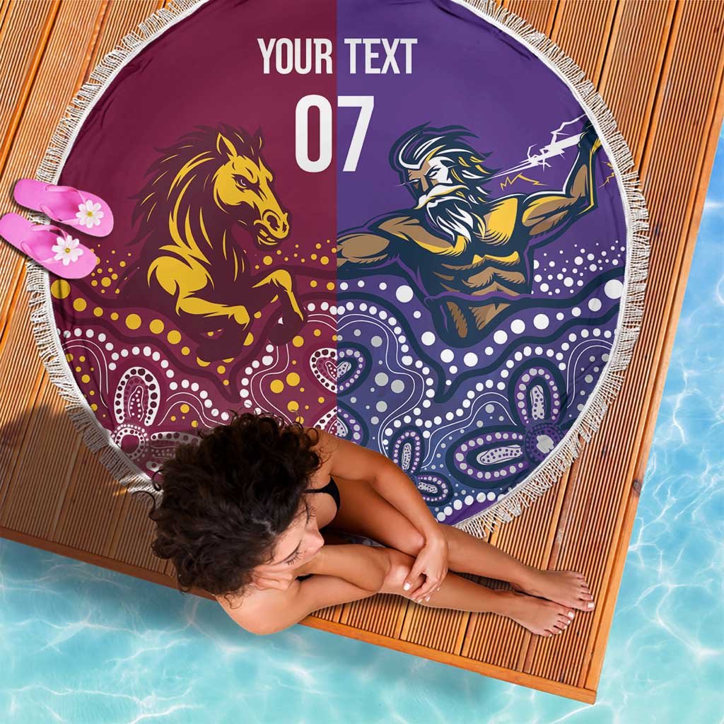 Broncos Vs Storm Rugby NRL Custom Indigenous Beach Blanket Fight To The Last - Aussie Hoodie