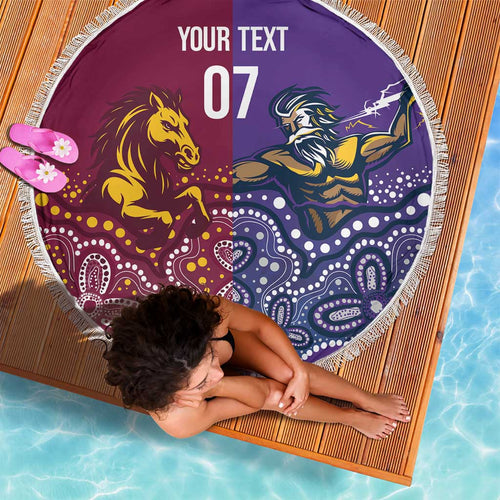 Broncos Vs Storm Rugby NRL Custom Indigenous Beach Blanket Fight To The Last - Aussie Hoodie