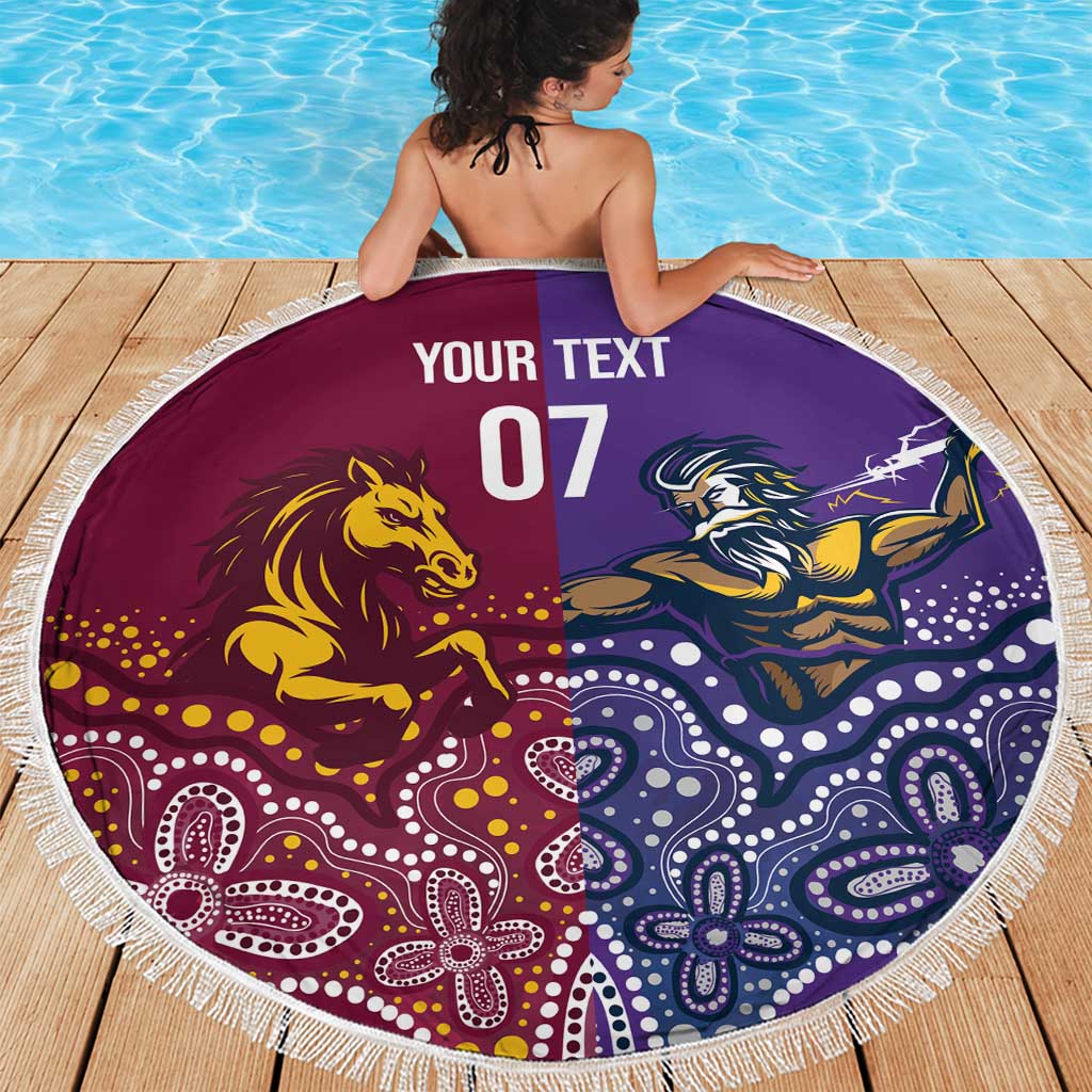 Broncos Vs Storm Rugby NRL Custom Indigenous Beach Blanket Fight To The Last - Aussie Hoodie
