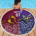 Broncos Vs Storm Rugby NRL Custom Indigenous Beach Blanket Fight To The Last - Aussie Hoodie