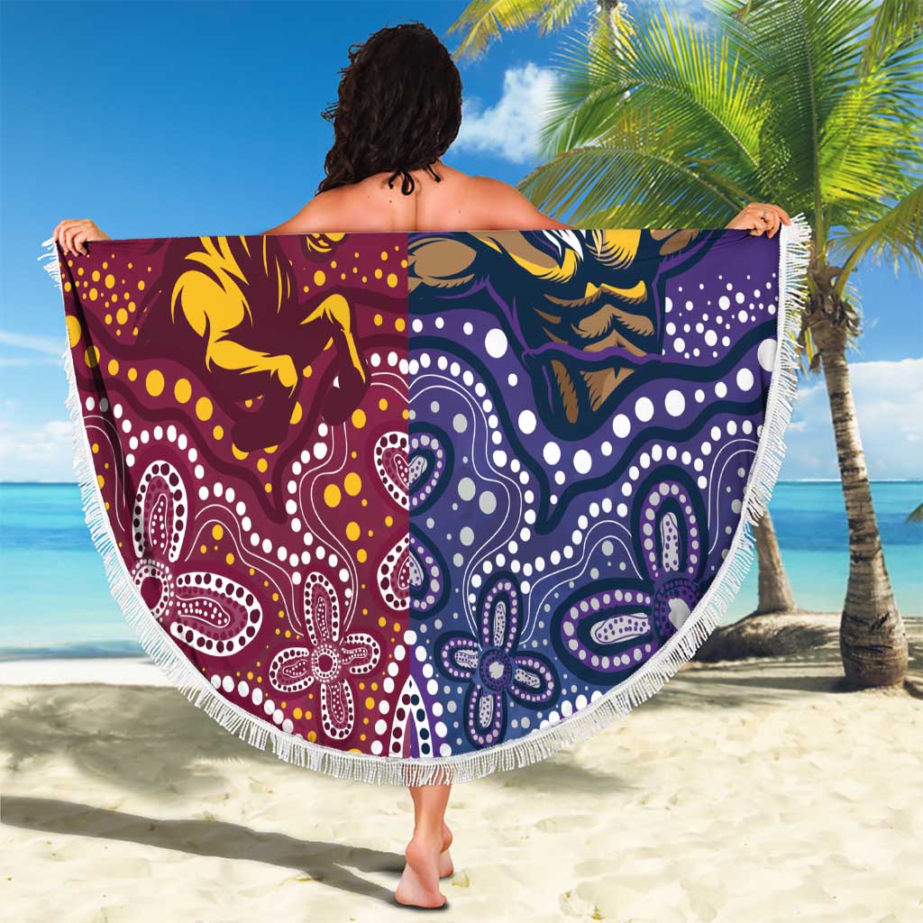 Broncos Vs Storm Rugby NRL Custom Indigenous Beach Blanket Fight To The Last - Aussie Hoodie