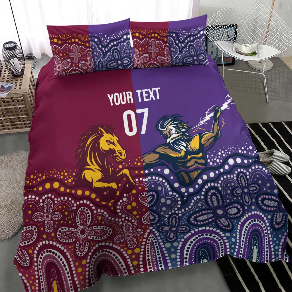 Broncos Vs Storm Rugby NRL Custom Indigenous Bedding Set Fight To The Last - Aussie Hoodie