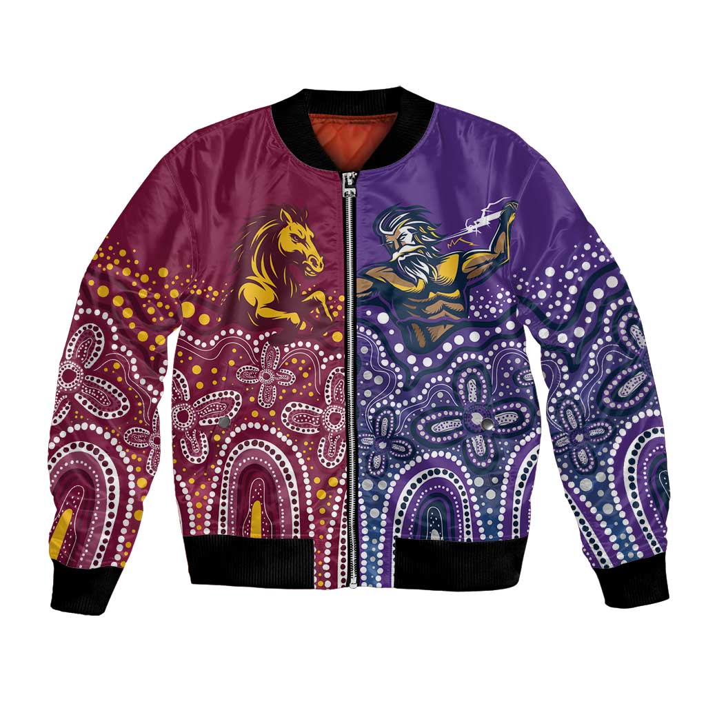 Broncos Vs Storm Rugby NRL Custom Indigenous Bomber Jacket Fight To The Last - Aussie Hoodie