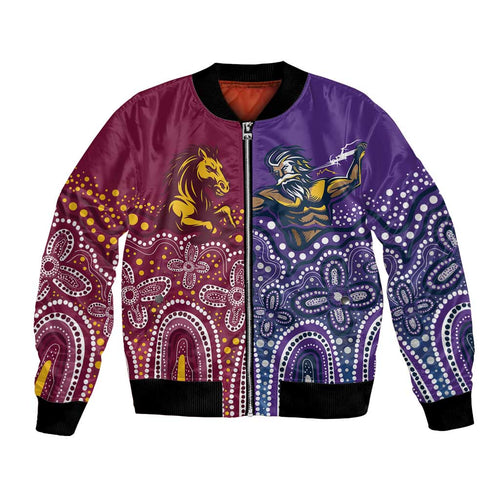 Broncos Vs Storm Rugby NRL Custom Indigenous Bomber Jacket Fight To The Last - Aussie Hoodie