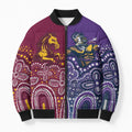 Broncos Vs Storm Rugby NRL Custom Indigenous Bomber Puffer Jacket Fight To The Last - Aussie Hoodie