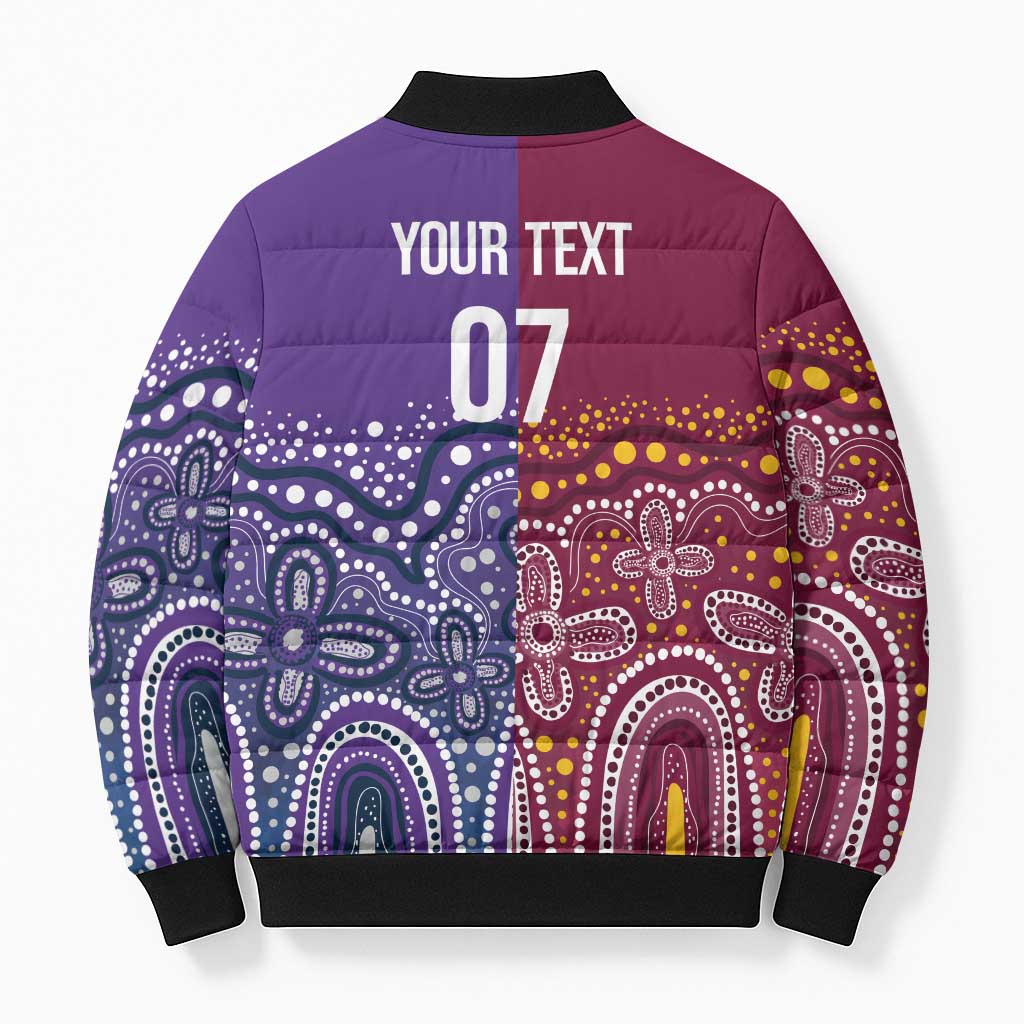 Broncos Vs Storm Rugby NRL Custom Indigenous Bomber Puffer Jacket Fight To The Last - Aussie Hoodie