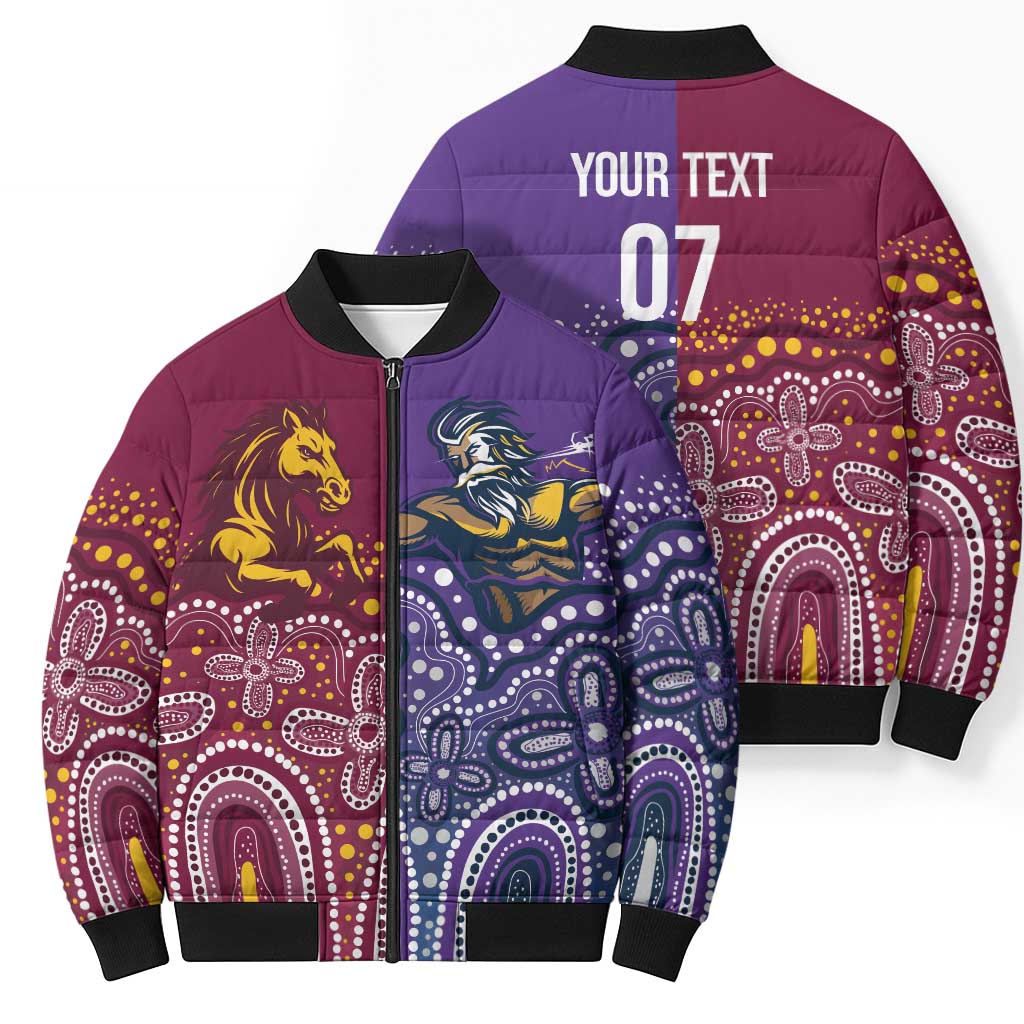 Broncos Vs Storm Rugby NRL Custom Indigenous Bomber Puffer Jacket Fight To The Last - Aussie Hoodie