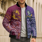 Broncos Vs Storm Rugby NRL Custom Indigenous Bomber Puffer Jacket Fight To The Last - Aussie Hoodie