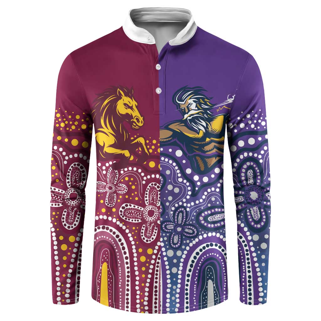 Broncos Vs Storm Rugby NRL Custom Indigenous Button Sweatshirt Fight To The Last - Aussie Hoodie