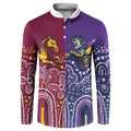 Broncos Vs Storm Rugby NRL Custom Indigenous Button Sweatshirt Fight To The Last - Aussie Hoodie