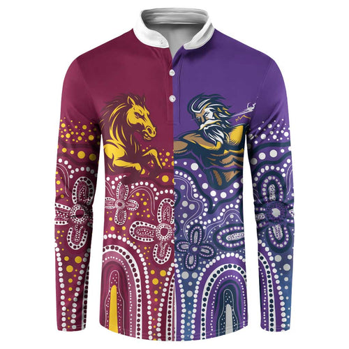 Broncos Vs Storm Rugby NRL Custom Indigenous Button Sweatshirt Fight To The Last - Aussie Hoodie