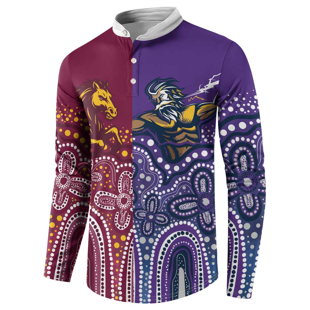 Broncos Vs Storm Rugby NRL Custom Indigenous Button Sweatshirt Fight To The Last - Aussie Hoodie