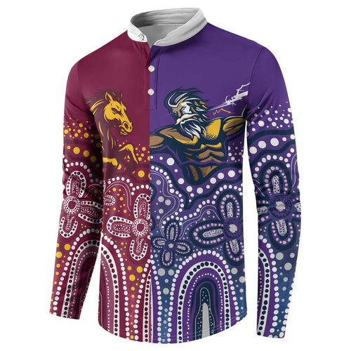 Broncos Vs Storm Rugby NRL Custom Indigenous Button Sweatshirt Fight To The Last - Aussie Hoodie