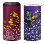 Broncos Vs Storm Rugby NRL Custom Indigenous 4 in 1 Can Cooler Tumbler Fight To The Last - Aussie Hoodie