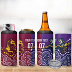 Broncos Vs Storm Rugby NRL Custom Indigenous 4 in 1 Can Cooler Tumbler Fight To The Last - Aussie Hoodie