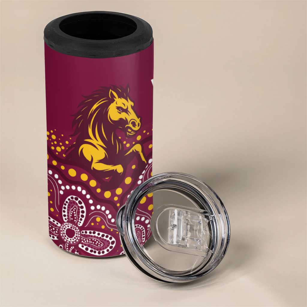 Broncos Vs Storm Rugby NRL Custom Indigenous 4 in 1 Can Cooler Tumbler Fight To The Last - Aussie Hoodie