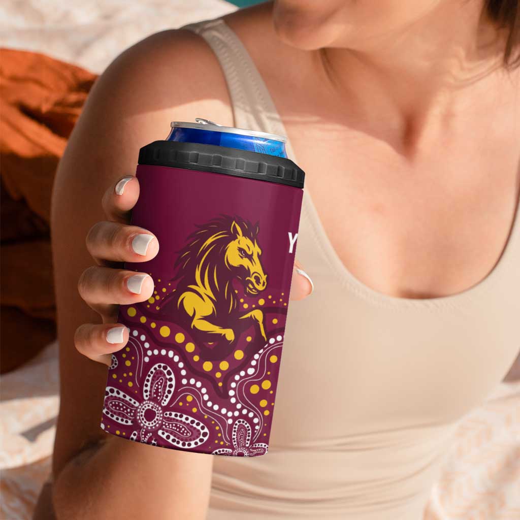 Broncos Vs Storm Rugby NRL Custom Indigenous 4 in 1 Can Cooler Tumbler Fight To The Last - Aussie Hoodie