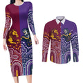 Broncos Vs Storm Rugby NRL Custom Indigenous Couples Matching Long Sleeve Bodycon Dress and Long Sleeve Button Shirt Fight To The Last - Aussie Hoodie