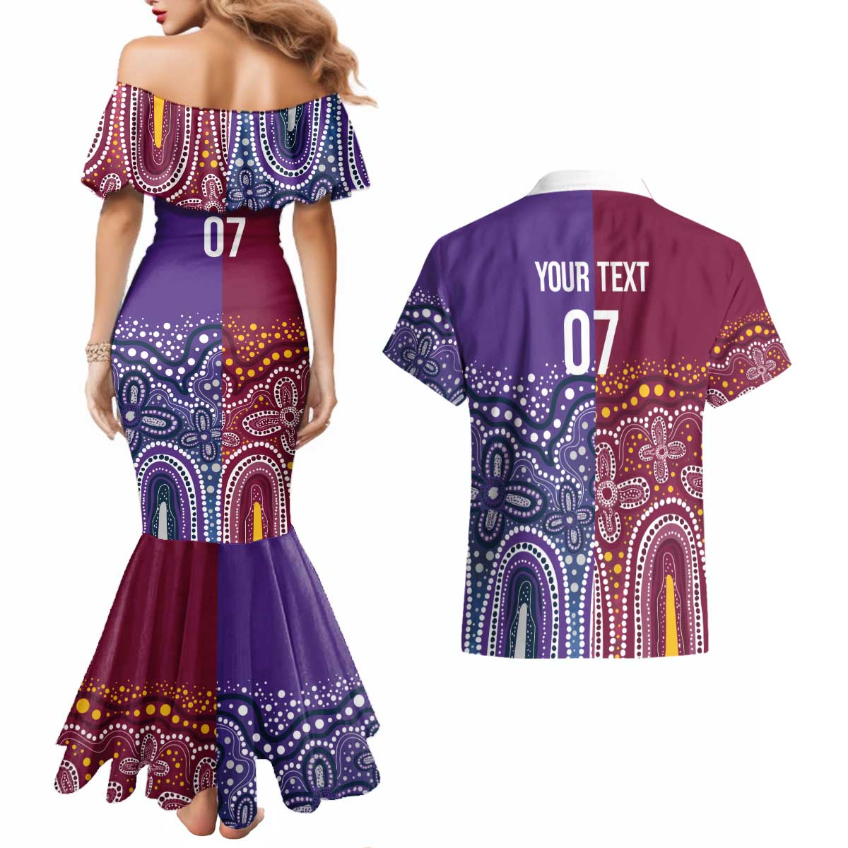 Broncos Vs Storm Rugby NRL Custom Indigenous Couples Matching Mermaid Dress and Hawaiian Shirt Fight To The Last - Aussie Hoodie