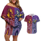 Broncos Vs Storm Rugby NRL Custom Indigenous Couples Matching Off Shoulder Short Dress and Hawaiian Shirt Fight To The Last - Aussie Hoodie