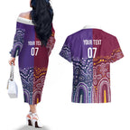 Broncos Vs Storm Rugby NRL Custom Indigenous Couples Matching Off The Shoulder Long Sleeve Dress and Hawaiian Shirt Fight To The Last - Aussie Hoodie