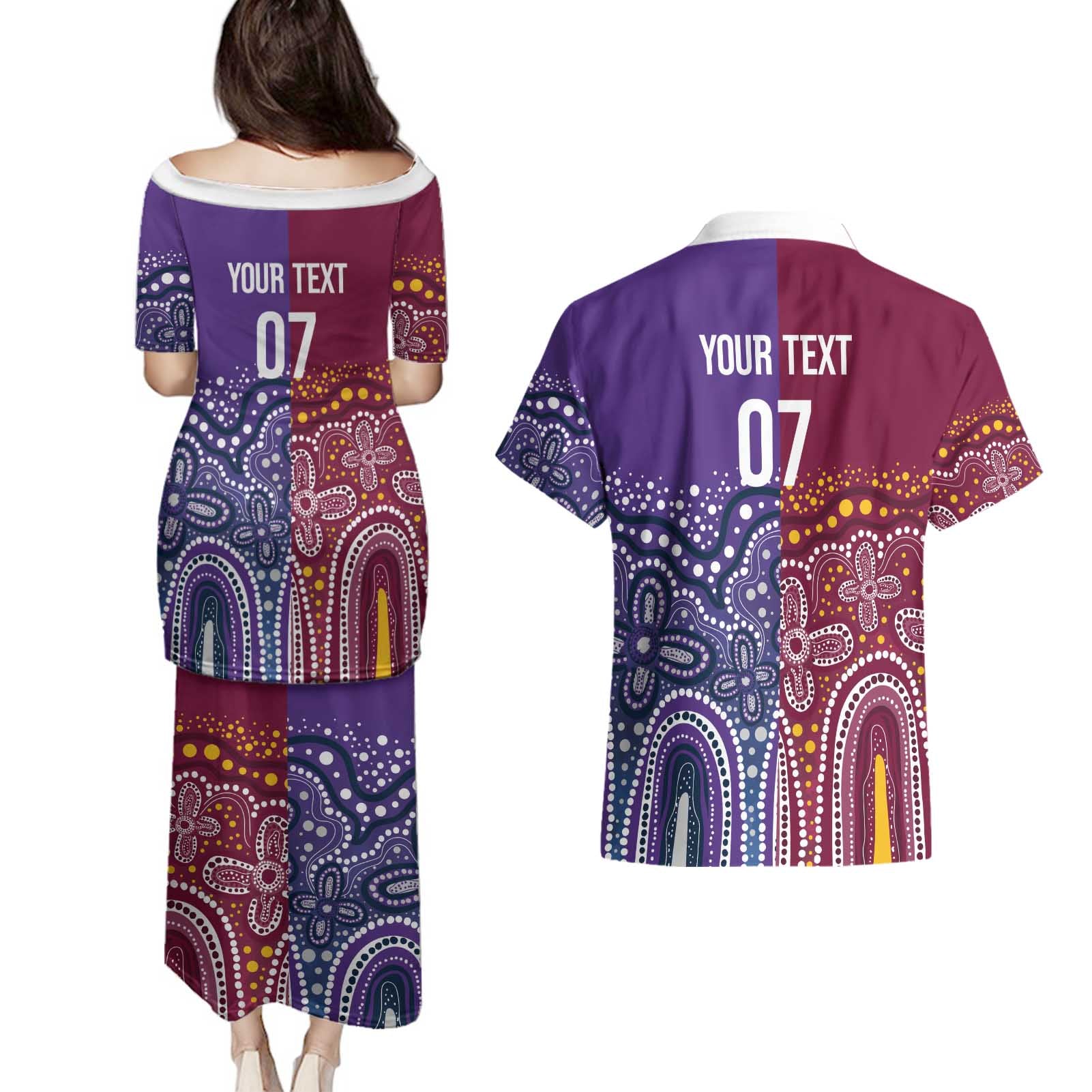 Broncos Vs Storm Rugby NRL Custom Indigenous Couples Matching Puletasi and Hawaiian Shirt Fight To The Last - Aussie Hoodie