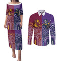 Broncos Vs Storm Rugby NRL Custom Indigenous Couples Matching Puletasi and Long Sleeve Button Shirt Fight To The Last - Aussie Hoodie