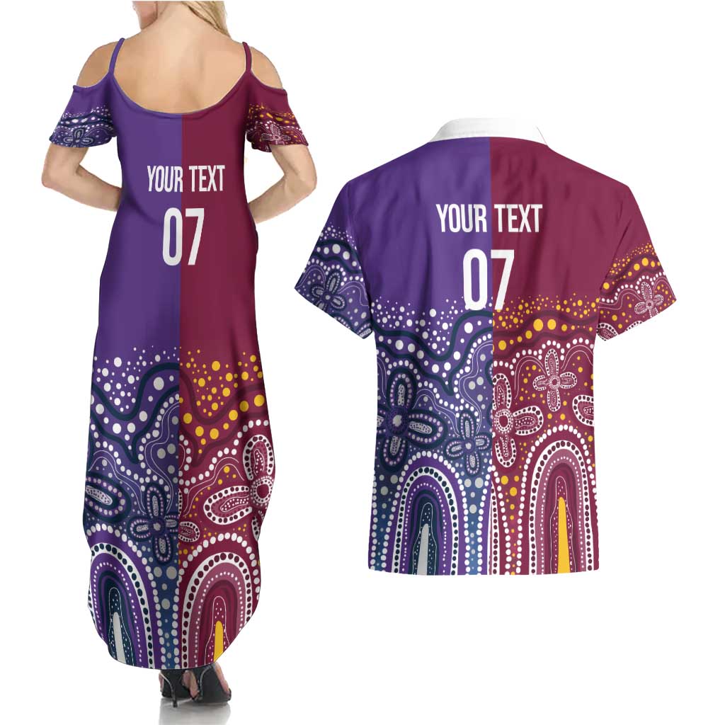 Broncos Vs Storm Rugby NRL Custom Indigenous Couples Matching Summer Maxi Dress and Hawaiian Shirt Fight To The Last - Aussie Hoodie