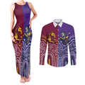 Broncos Vs Storm Rugby NRL Custom Indigenous Couples Matching Tank Maxi Dress and Long Sleeve Button Shirt Fight To The Last - Aussie Hoodie