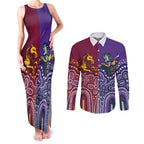 Broncos Vs Storm Rugby NRL Custom Indigenous Couples Matching Tank Maxi Dress and Long Sleeve Button Shirt Fight To The Last - Aussie Hoodie
