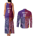 Broncos Vs Storm Rugby NRL Custom Indigenous Couples Matching Tank Maxi Dress and Long Sleeve Button Shirt Fight To The Last - Aussie Hoodie